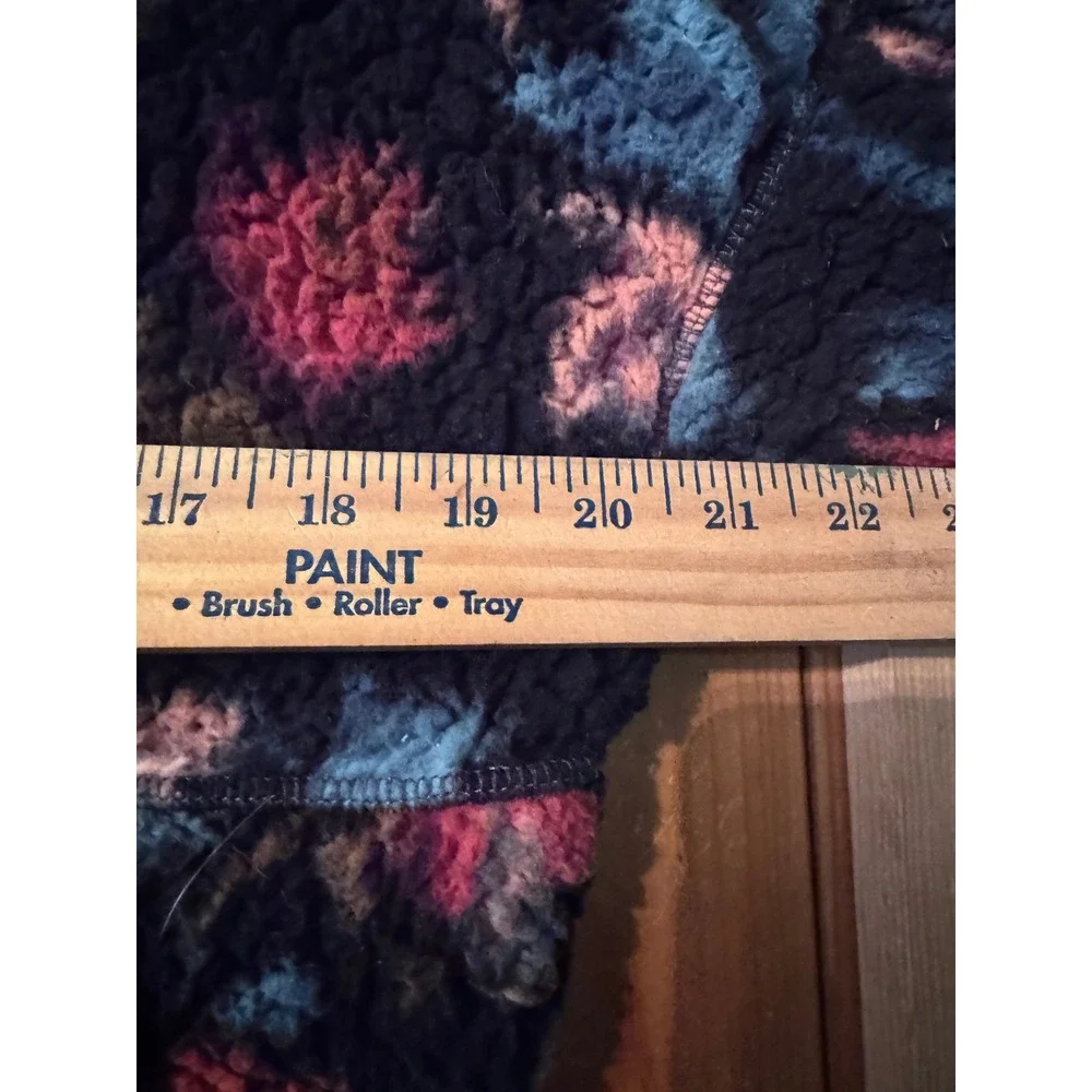 Prana Fleece Jacket Floral Print Hooded Zip‎ Up Cozy Warm Size S